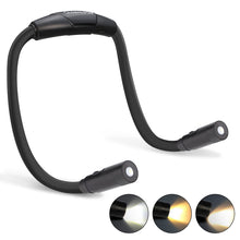Load image into Gallery viewer, Globalstar LED Neck Reading Light, Book Light for Reading in Bed, Rechargeable Hug Light, 3 Colors, Long Lasting, Perfect for Reading, Knitting, Repairing, Camping (Black)