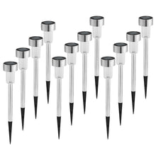 Load image into Gallery viewer, Solar Pathway Lights Stainless Steel IP44 Waterproof Auto On/Off LED Landscape Solar Lights