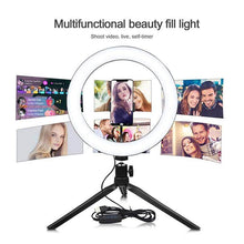 Load image into Gallery viewer, 10.2" LED Selfie Ring Light with Tripod Stand & Phone Holder for Live Streaming & YouTube Video
