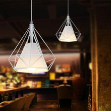 Load image into Gallery viewer, Industrial Metal Pendant Light Diamond Chandelier Vintage Hanging Cage Fixture with Ceiling Plate
