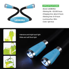 Load image into Gallery viewer, Rechargeable LED Book Light for Bed Reading Hands Free