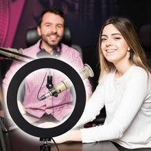 Load image into Gallery viewer, Selfie Ring Light with Tripod Stand & Cell Phone Holder & Selfie Stick 8" Dimmable Ring Light