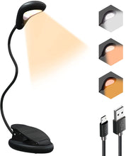Load image into Gallery viewer, LEDBOKLI Reading Book Light Amber Reading Light Clip on Book 3 Color Temperature 9 Brightness Amber Book Light, Clip on Book Reading Light 1200mAh USB Rechargeable Book Lights for Reading at Night