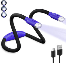 Load image into Gallery viewer, LEDBOKLI Neck Reading Light for Books in Bed, 6 Brightness Levels LED Reading Light 800mAh USB Rechargeable Hands Free Book Light for Reading in Bed, Outdoors, Repairing, Knitting, Crochet(Blue)