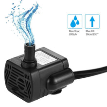 Load image into Gallery viewer, 5V USB Mini Submersible Water Pump for Pet Fountain Aquarium Fish Tank Pond Fountain Hydroponics