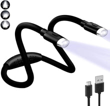 Load image into Gallery viewer, LEDBOKLI Neck Reading Light for Books in Bed, 6 Brightness Levels LED Reading Light 800mAh USB Rechargeable Hands Free Book Light for Reading in Bed, Outdoors, Repairing, Knitting, Crochet(Black)