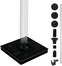 Load image into Gallery viewer, Solar Fountain Water Pump Square Solar Fountain Pump 2W Max Flow 180L/h Solar Fountain Water Pump with 4 anti-collision Bars and 7 Nozzles Perfect for Outdoor Gardens Bird Baths, Pools