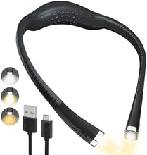 Load image into Gallery viewer, LEDBOKLI Neck Reading Light, Book Light for Reading in Bed 3 Colour Temperature 9 Brightness Reading Light for Books in Bed 1100mAh Rechargeable Hands Free Book Light for Knitting, Camping, Repairing