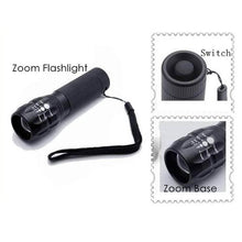 Load image into Gallery viewer, LED Flashlights Tactical Flashlight High Lumen 5 Modes Zoomable Water Resistant Handheld Light