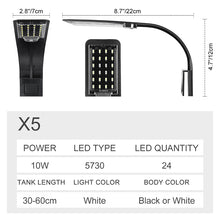 Load image into Gallery viewer, Super-thin Aquarium Light LED Fish Tank Light Clip Lamp 10W