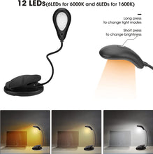 Load image into Gallery viewer, LEDBOKLI Reading Book Light Amber Reading Light Clip on Book 3 Color Temperature 9 Brightness Amber Book Light, Clip on Book Reading Light 1200mAh USB Rechargeable Book Lights for Reading at Night