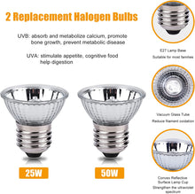 Load image into Gallery viewer, LEDBOKLI Reptile Heat Lamp Holder with Thermometer and 2 Heat Lamp Bulbs for Reptiles | 110V UVA UVB Heat Lamp for Reptiles | Replacement E26 Heat Lamp Bulbs for Reptiles Turtle Lizard Snakes