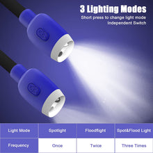 Load image into Gallery viewer, LEDBOKLI Neck Reading Light for Books in Bed, 6 Brightness Levels LED Reading Light 800mAh USB Rechargeable Hands Free Book Light for Reading in Bed, Outdoors, Repairing, Knitting, Crochet(Blue)