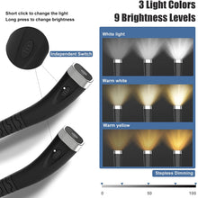 Load image into Gallery viewer, LEDBOKLI Neck Reading Light, Book Light for Reading in Bed 3 Colour Temperature 9 Brightness Reading Light for Books in Bed 1100mAh Rechargeable Hands Free Book Light for Knitting, Camping, Repairing