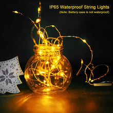 Load image into Gallery viewer, LEDBOKLI LED Fairy Lights Battery Operated String Lights IP65 Waterproof Fairy Lights 3.9FT 24 LEDs Copper Wire Lights Decorative for DIY Wedding Party Christmas Bottles Indoor String Lights