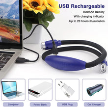 Load image into Gallery viewer, LEDBOKLI Neck Reading Light for Books in Bed, 6 Brightness Levels LED Reading Light 800mAh USB Rechargeable Hands Free Book Light for Reading in Bed, Outdoors, Repairing, Knitting, Crochet(Blue)