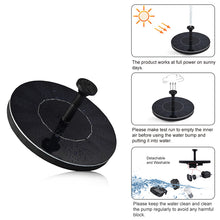 Load image into Gallery viewer, Solar Powered Water Fountain Pump Submersible Outdoor Water Fountain Panel Kit