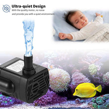 Load image into Gallery viewer, 5V USB Mini Submersible Water Pump for Pet Fountain Aquarium Fish Tank Pond Fountain Hydroponics