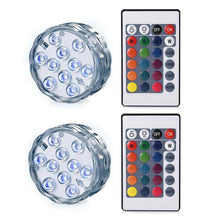 Load image into Gallery viewer, LED Submersible Lights IP68 RGB Lighting with Remote Control for Aquarium (2 Pack)