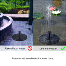 Load image into Gallery viewer, Solar Powered Water Fountain Pump Submersible Outdoor Water Fountain Panel Kit