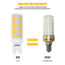 Load image into Gallery viewer, 5Pcs 8W G9 LED Light Bulbs 88LEDS Dimmable
