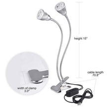 Load image into Gallery viewer, 10W Dual Head LED Grow Light Adjustable Gooseneck Lamp for Indoor Plant
