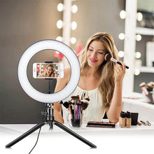 Load image into Gallery viewer, 10.2" LED Selfie Ring Light with Tripod Stand & Phone Holder for Live Streaming & YouTube Video