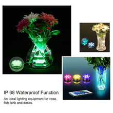 Load image into Gallery viewer, LED Submersible Lights IP68 RGB Lighting with Remote Control for Aquarium (2 Pack)