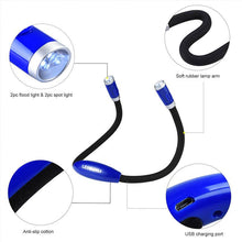 Load image into Gallery viewer, Rechargeable LED Book Light Neck Reading Lamp Hands Free
