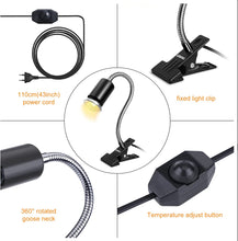 Load image into Gallery viewer, LEDBOKLI Reptile Heat Lamp Holder with Thermometer and 2 Heat Lamp Bulbs for Reptiles | 110V UVA UVB Heat Lamp for Reptiles | Replacement E26 Heat Lamp Bulbs for Reptiles Turtle Lizard Snakes