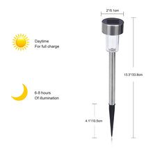 Load image into Gallery viewer, Solar Pathway Lights Stainless Steel IP44 Waterproof Auto On/Off LED Landscape Solar Lights