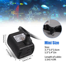 Load image into Gallery viewer, 5V USB Mini Submersible Water Pump for Pet Fountain Aquarium Fish Tank Pond Fountain Hydroponics