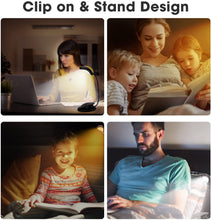 Load image into Gallery viewer, LEDBOKLI Reading Book Light Amber Reading Light Clip on Book 3 Color Temperature 9 Brightness Amber Book Light, Clip on Book Reading Light 1200mAh USB Rechargeable Book Lights for Reading at Night