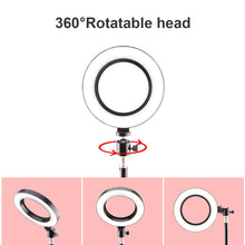 Load image into Gallery viewer, Ring Light Kit 12 W Dimmable LED Ring Light with Light Stand and Mobile Phone Clip 10.2”/26 cm