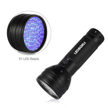 Load image into Gallery viewer, UV Flashlight Black Light Ultraviolet Blacklight Detector