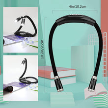 Load image into Gallery viewer, Neck Reading Light for Books in Bed, 6 Brightness Levels Double LED Book Light for Reading in Bed, 660 mAh Rechargeable Reading Night Light for Outdoors Repairing Knitting Crochet(Black)