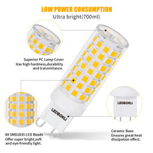 Load image into Gallery viewer, 5Pcs 8W G9 LED Light Bulbs 88LEDS Dimmable