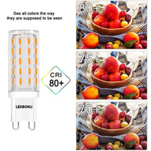 Load image into Gallery viewer, 6W G9 LED Light Bulbs Non-dimmable 420lm 54LEDs 60W Traditional Bulb Equivalent 5 Pcs