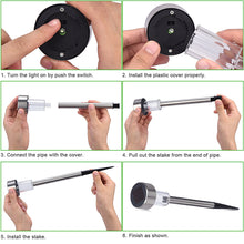Load image into Gallery viewer, Solar Pathway Lights Stainless Steel IP44 Waterproof Auto On/Off LED Landscape Solar Lights