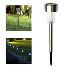 Load image into Gallery viewer, Solar Pathway Lights Stainless Steel IP44 Waterproof Auto On/Off LED Landscape Solar Lights