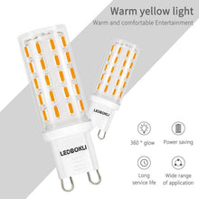 Load image into Gallery viewer, 6W G9 LED Light Bulbs Non-dimmable 420lm 54LEDs 60W Traditional Bulb Equivalent 5 Pcs