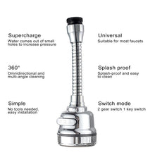 Load image into Gallery viewer, Water Faucet Bubbler 360 Rotatable Tap Aerator Diffuser Faucet Nozzle Filter Water Saving Kitchen Bathroom Shower Spray 1Pc