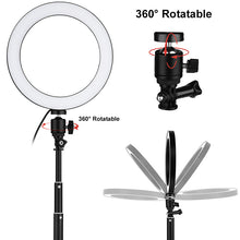 Load image into Gallery viewer, Selfie Ring Light with Tripod Stand & Cell Phone Holder & Selfie Stick 8" Dimmable Ring Light