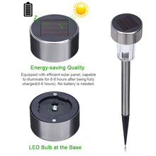 Load image into Gallery viewer, Solar Pathway Lights Stainless Steel IP44 Waterproof Auto On/Off LED Landscape Solar Lights