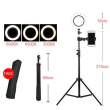 Load image into Gallery viewer, 5W Dimmable USB Ring Light Cellphone Holder Fill Ring Lamp Camera Light