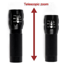 Load image into Gallery viewer, LED Flashlights Tactical Flashlight High Lumen 5 Modes Zoomable Water Resistant Handheld Light