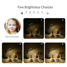 Load image into Gallery viewer, LED Desk Lamp 8W Foldable Office Touch Table Lamp 5 Dimmable Brightness & 3 Lighting Modes