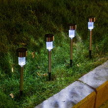 Load image into Gallery viewer, Solar Pathway Lights Stainless Steel IP44 Waterproof Auto On/Off LED Landscape Solar Lights