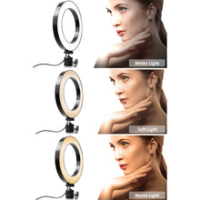 Load image into Gallery viewer, Ring Light Kit 12 W Dimmable LED Ring Light with Light Stand and Mobile Phone Clip 10.2”/26 cm