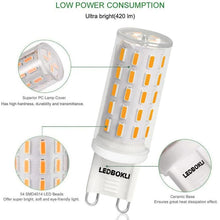 Load image into Gallery viewer, 6W G9 LED Light Bulbs Non-dimmable 420lm 54LEDs 60W Traditional Bulb Equivalent 5 Pcs